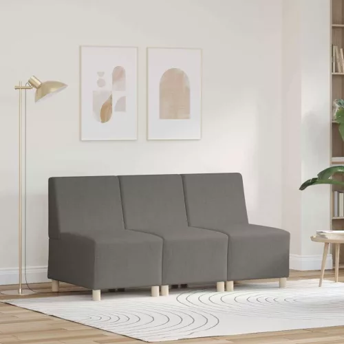 vidaXL Karfa Nélküli Modularis Kanapé Egység 3 pcs Világosszürke