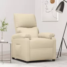 vidaXL krémszínű szövet dönthető fotel