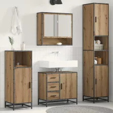   vidaXL Fürdőszoba bútor szett fiókkal 3 pcs Artisan tölgy Faanyag