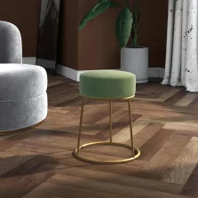 vidaXL mustárzöld kerek bársonyülőke