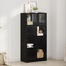 vidaXL Magasfiú Fekete tölgy 68 x 37 x 142 cm Faanyag