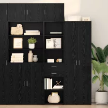   vidaXL Magasfiú fiókkal Fekete tölgy 45 x 42,5 x 185 cm Faanyag