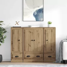 vidaXL Magasfiú fiókkal 3 pcs Artisan tölgy Faanyag