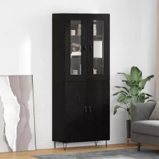   vidaXL Magasfiú Fehér és Fekete Tölgy 69,5 x 34 x 180 cm Faanyag