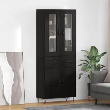   vidaXL Magasfiú fiókkal Fekete tölgy 69,5 x 34 x 90 cm Faanyag