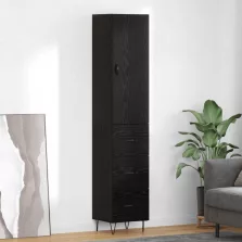   vidaXL Magasfiú fiókkal Fekete tölgy 34,5 x 34 x 90 cm Faanyag