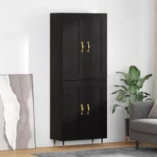 vidaXL Magasfiú Fekete tölgy 69,5 x 34 x 90 cm Faanyag