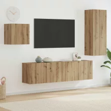   vidaXL TV szekrény Falra szerelhető 4 pcs Artisan tölgy Faanyag