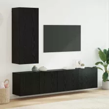 vidaXL TV falit kabinet szett 5 pcs Musta tammi Faanyag