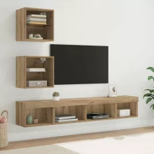   vidaXL TV Fali Egységek LED-del leddel 5 pcs Artisan tölgy Faanyag
