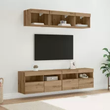   vidaXL TV Fali Egységek LED-del 5 pcs Artisan tölgy 80 x 30 x 40 cm
