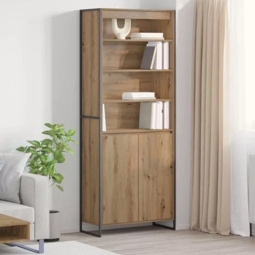 vidaXL Magas szekrények 2 pcs Művészi tölgy 79 x 36 x 200 cm Faanyag