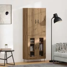 vidaXL Magasfiú 2 pcs Artisan tölgy RÉtegelt fa és üveg