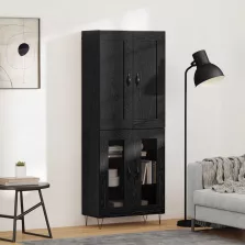 vidaXL Magasfiú Fekete tölgy 69,5 x 34 x 180 cm Faanyag