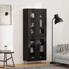 vidaXL Magasfiú Fekete tölgy 69,5 x 34 x 180 cm Faanyag