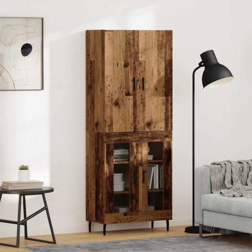 vidaXL Magasfiú Falra szerelhető Régi fa 69,5 x 34 x 180 cm Faanyag