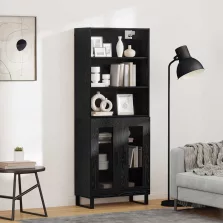vidaXL Magasfiú Fekete tölgy 69,5 x 34 x 180 cm Faanyag