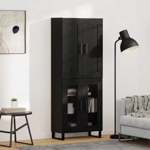 vidaXL Magasfiú Fekete tölgy 69,5 x 34 x 180 cm Faanyag