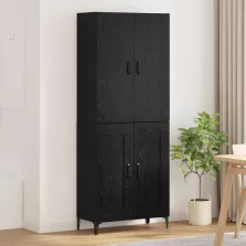 vidaXL Magasfiú Fekete tölgy 69,5 x 34 x 180 cm Faanyag