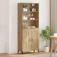 vidaXL Magasfiú 2 pcs kézműves tölgy Faanyag