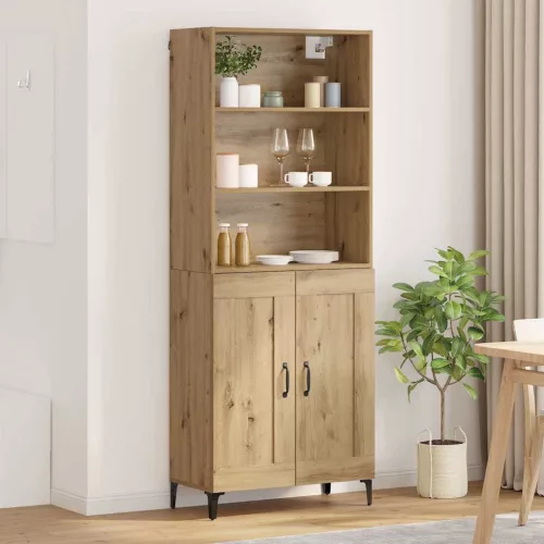 vidaXL Magasfiú 2 pcs kézműves tölgy Faanyag