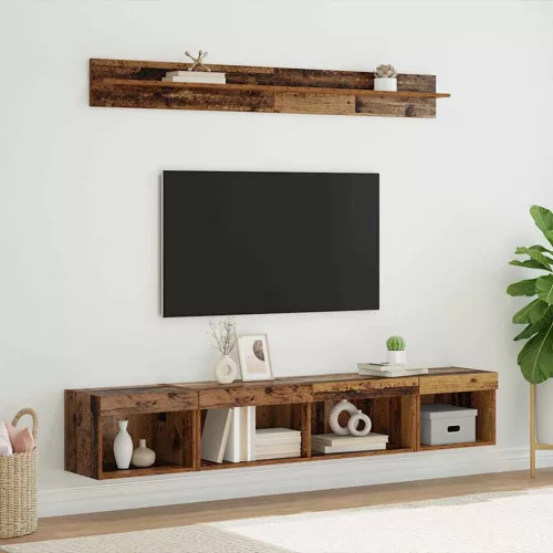 vidaXL TV falit kabinet szett leddel 5 pcs Öreg fa Faanyag
