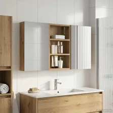   vidaXL Fürdőszobai Szekrény Szett 3 pcs 90 x 10,5 x 50 cm Faanyag