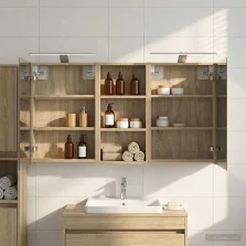   vidaXL Fürdőszobai Szekrény Szett 3 pcs 110 x 10,5 x 60,5 cm Faanyag