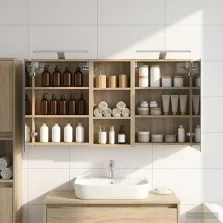   vidaXL Fürdőszobai Szekrény Szett 3 pcs 116 x 16 x 62,5 cm Faanyag