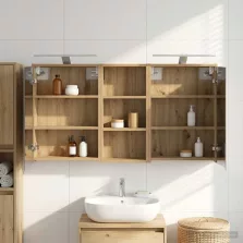  vidaXL Fürdőszobai Szekrény Szett 3 pcs 116 x 16 x 62,5 cm Faanyag
