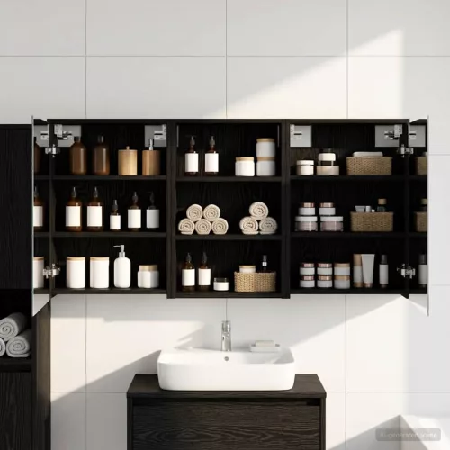 vidaXL Fürdőszobai Szekrény Szett 3 pcs 126 x 16 x 62.5 cm Faanyag