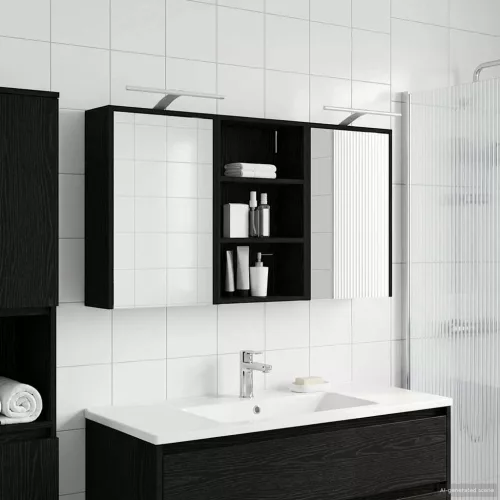 vidaXL Fürdőszobai Szekrény Szett 3 pcs 126 x 16 x 62.5 cm Faanyag