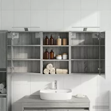   vidaXL Fürdőszobai Szekrény Szett 3 pcs 126 x 16 x 62.5 cm Faanyag