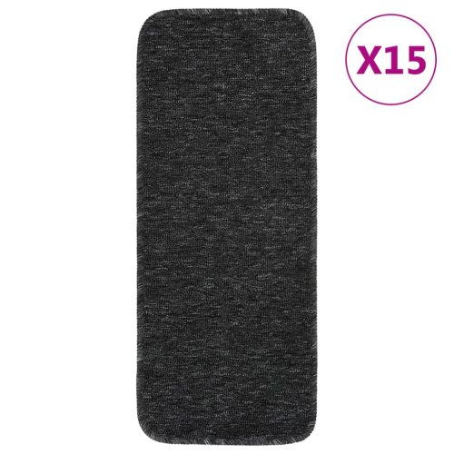 vidaXL 15 db antracit négyszögű csúszásmentes lépcsőszőnyeg 60 x 25 cm