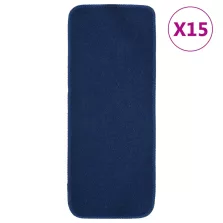   vidaXL 15 db sötétkék négyszögű csúszásmentes lépcsőszőnyeg 60 x 25 cm