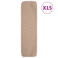   vidaXL 15 db bézs négyszögű csúszásmentes lépcsőszőnyeg 75 x 20 cm