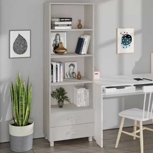 vidaXL HAMAR fehér tömör fenyőfa tálalószekrény 60 x 35 x 180 cm