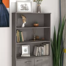   vidaXL HAMAR világosszürke tömör fenyőfa felső szekrény 85x35x100 cm