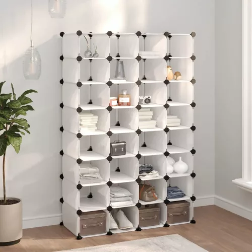 vidaXL átlátszó polipropilén cipőtartó 93 x 36,5 x 140 cm