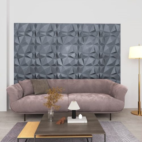 vidaXL 12 darab gyémánt szürke 3D fali panel 50 x 50 cm 3 m²