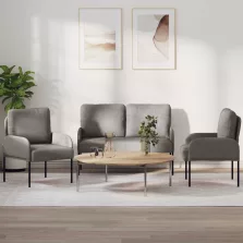   vidaXL Ülőgarnitúrák párnával 3 pcs Tópszínű 115 x 56 x 80 cm Furnér