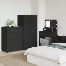 vidaXL Tároló szekrények Fekete 80 x 48 x 105 cm Faanyag