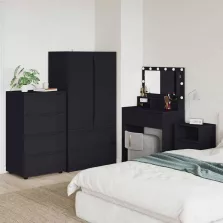 vidaXL Tároló szekrények Fekete 60 x 48 x 105 cm Faanyag