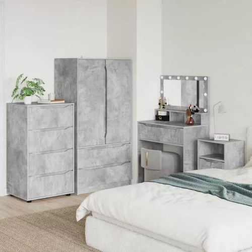 vidaXL Tároló szekrények Beton Szürke 60 x 48 x 105 cm Faanyag