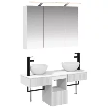   vidaXL Fürdőszobai Szekrény Szett 4 pcs Fehér 100 x 14,5 x 70 cm