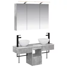   vidaXL Fürdőszobai Szekrény Szett 4 pcs Betonszürke 100 x 14,5 x 70 cm