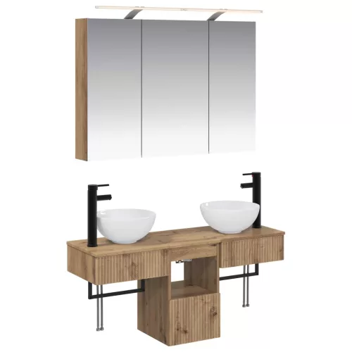 vidaXL Fürdőszobai Szekrény Szett 4 pcs 100 x 14,5 x 70 cm Faanyag