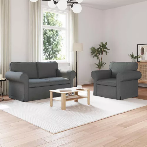 vidaXL Kanapé 2 pcs Sötétszürke