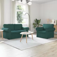 vidaXL Kanapé 2 pcs Sötétzöld