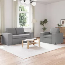 vidaXL Kanapé 2 pcs Világosszürke